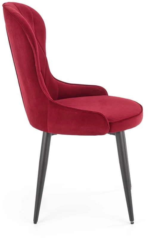 Krzesło K366 tapicerowane do jadalni bordowy/czarny