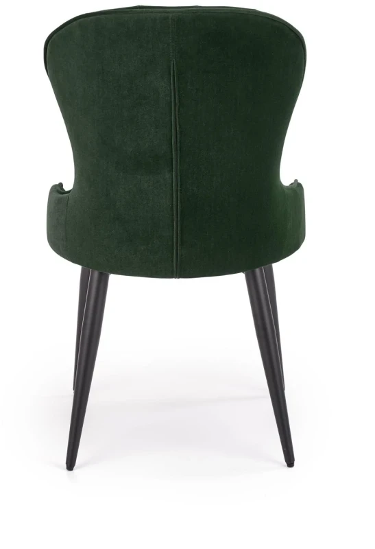 Krzesło K366 tapicerowane do jadalni ciemny zielony/czarny