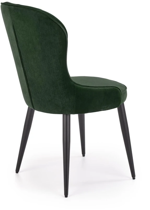 Krzesło K366 tapicerowane do jadalni ciemny zielony/czarny