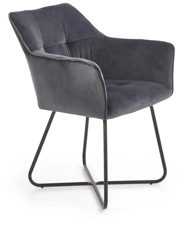 Krzesło K377 tapicerowane do jadalni popielaty/czarny