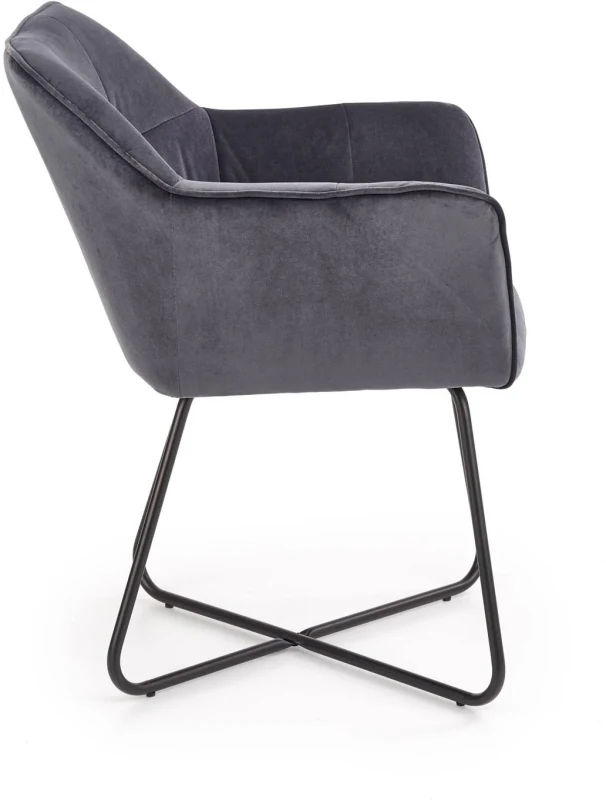 Krzesło K377 tapicerowane do jadalni popielaty/czarny