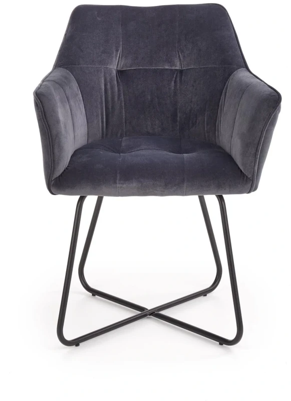 Krzesło K377 tapicerowane do jadalni popielaty/czarny