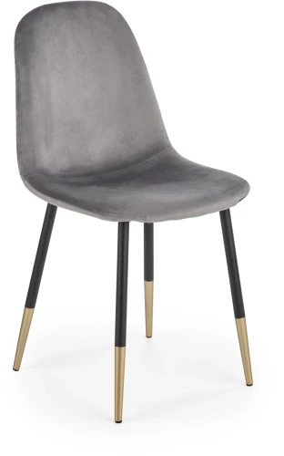 Krzesło K379 tapicerowane do jadalni popielaty/czarny/złoty