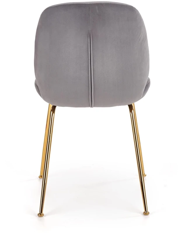 Krzesło K381 tapicerowane do jadalni popielaty/złoty