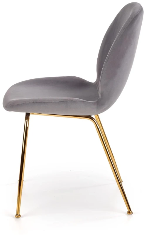 Krzesło K381 tapicerowane do jadalni popielaty/złoty