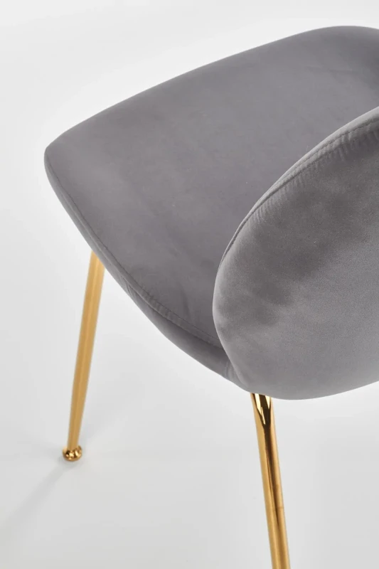 Krzesło K381 tapicerowane do jadalni popielaty/złoty