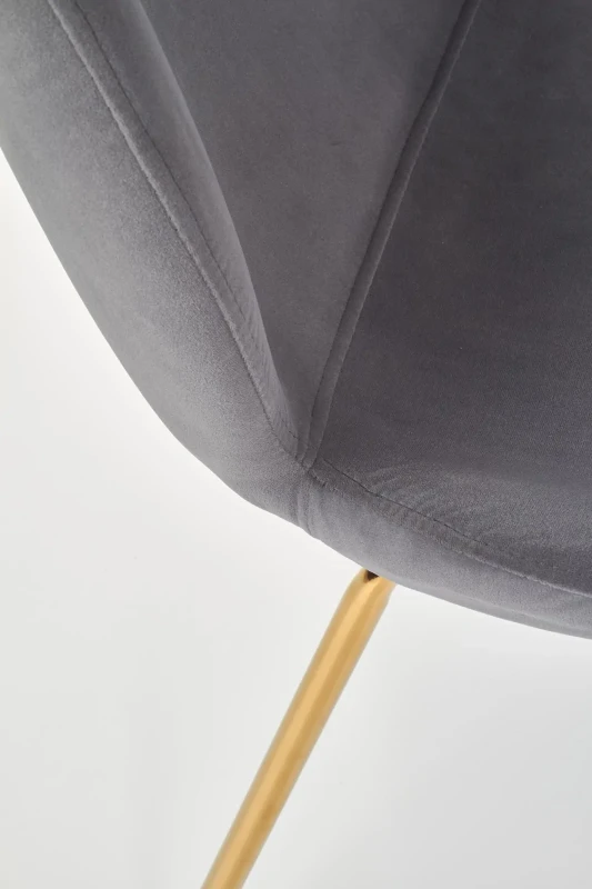 Krzesło K381 tapicerowane do jadalni popielaty/złoty