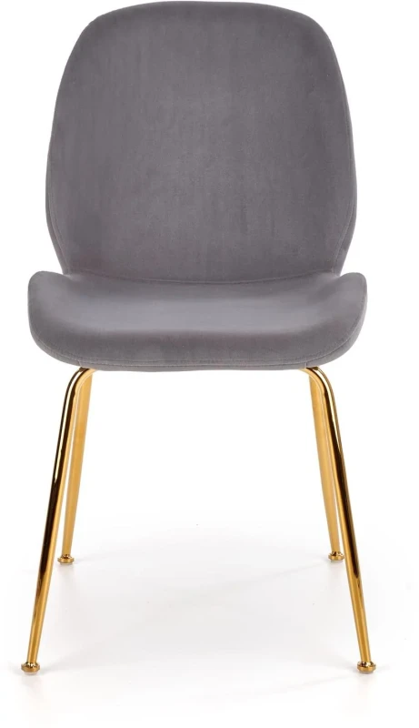 Krzesło K381 tapicerowane do jadalni popielaty/złoty