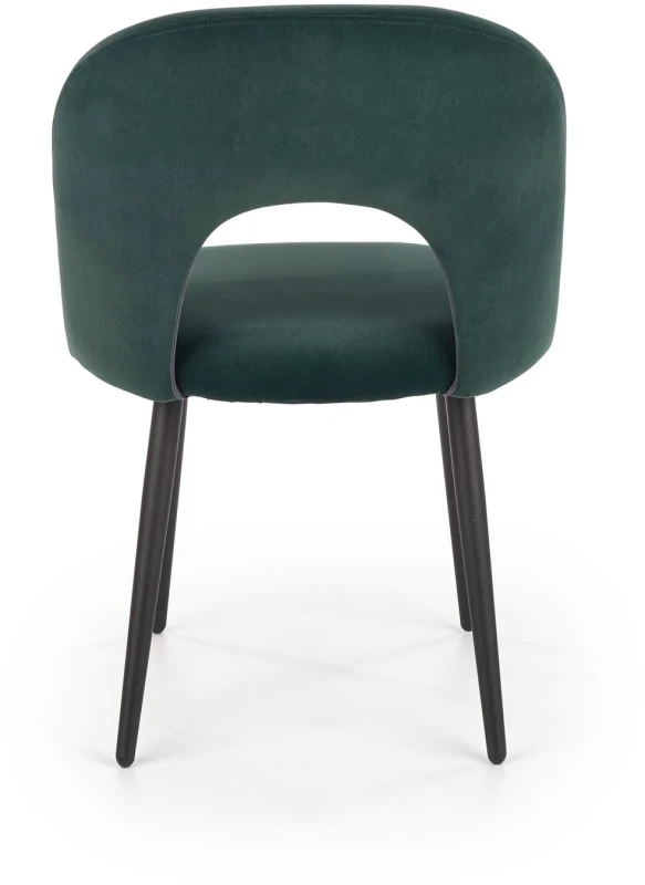 Krzesło K384 tapicerowane do jadalni ciemny zielony/czarny