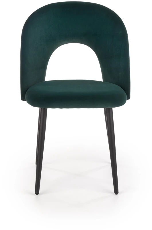 Krzesło K384 tapicerowane do jadalni ciemny zielony/czarny