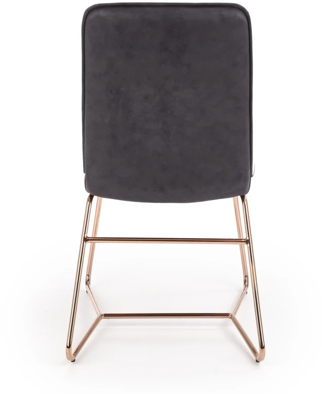 Krzesło K390 tapicerowane do jadalni kremowy/ciemny popiel/złoty