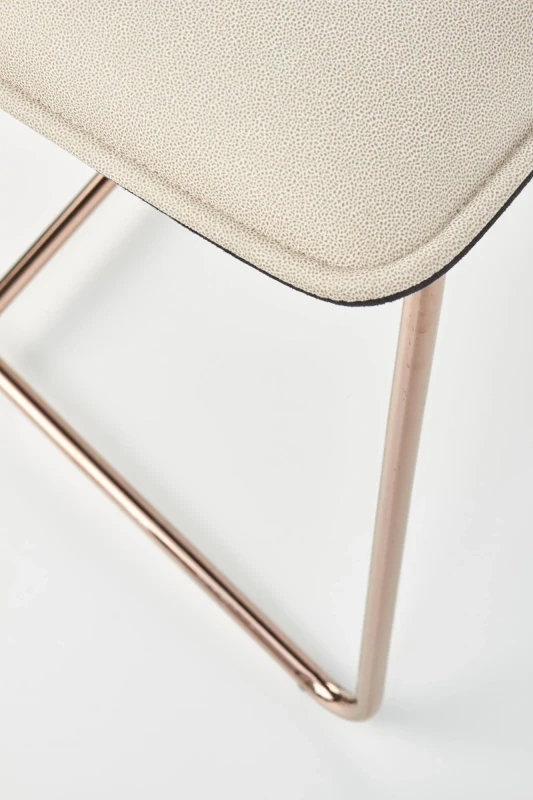 Krzesło K390 tapicerowane do jadalni kremowy/ciemny popiel/złoty