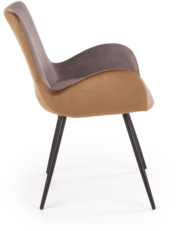 Krzesło K392 tapicerowane do jadalni ciemny popiel/brązowy