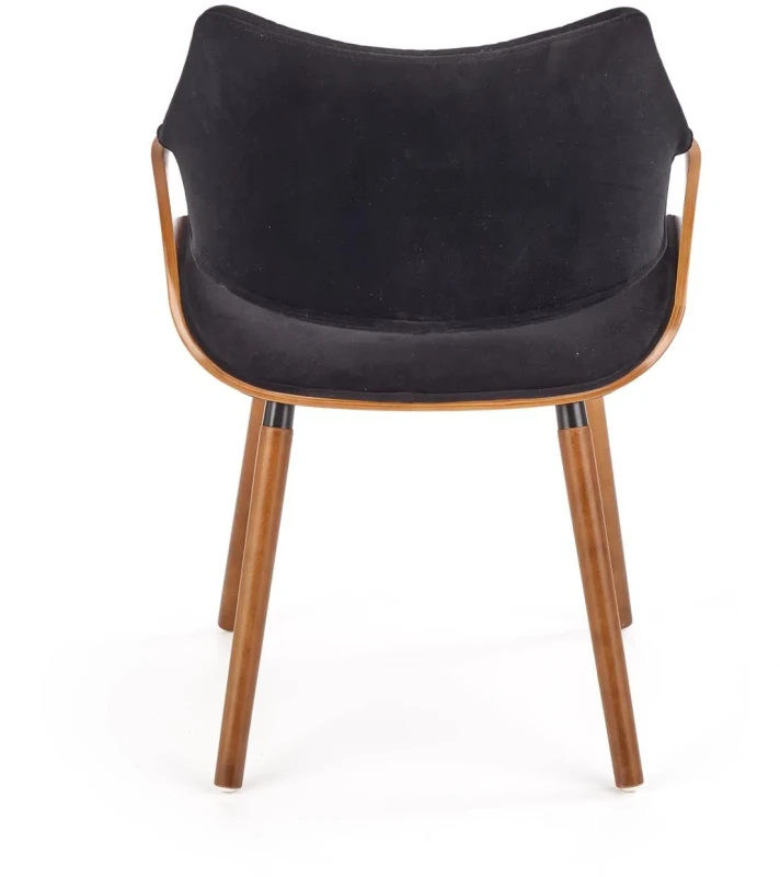 Krzesło K396 tapicerowane do jadalni czarny/orzechowy