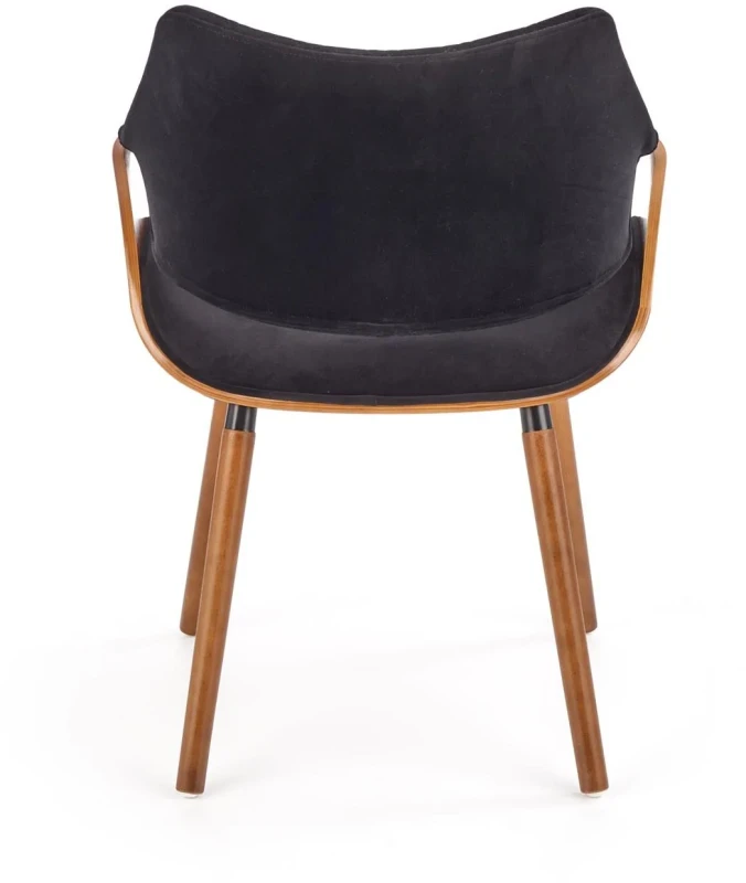 Krzesło K396 tapicerowane do jadalni czarny/orzechowy