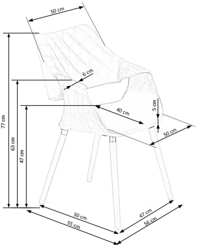 Krzesło K396 tapicerowane do jadalni czarny/orzechowy