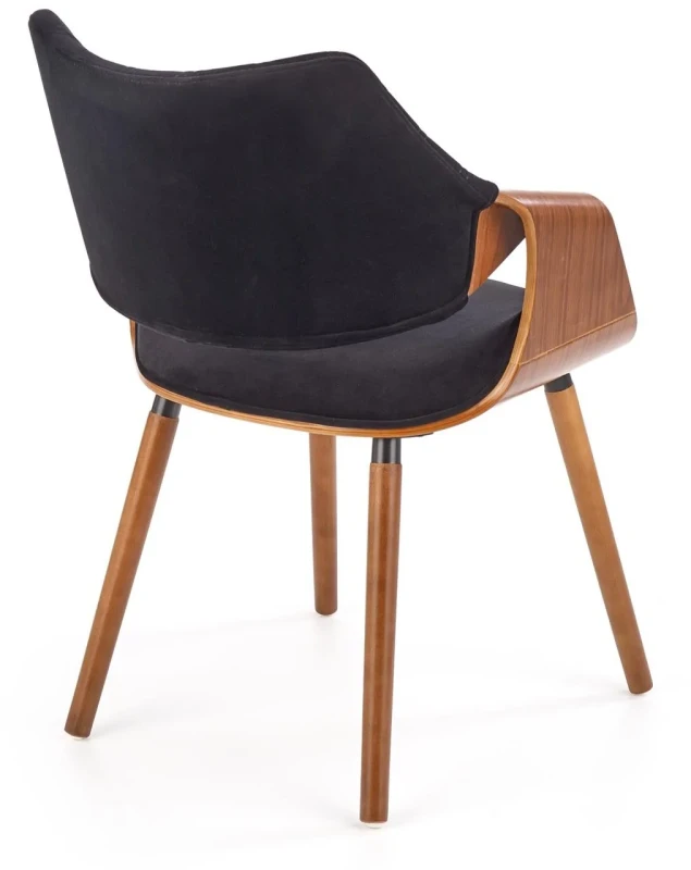 Krzesło K396 tapicerowane do jadalni czarny/orzechowy