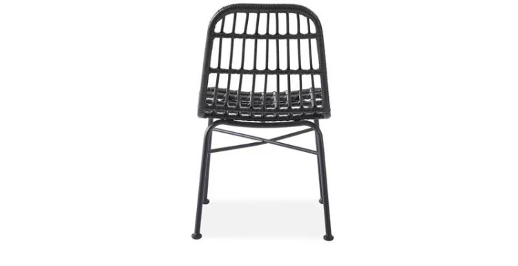 Krzesło K401 rattan syntetyczny z poduszką czarny/popielaty