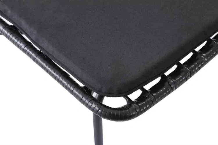 Krzesło K401 rattan syntetyczny z poduszką czarny/popielaty