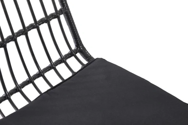 Krzesło K401 rattan syntetyczny z poduszką czarny/popielaty