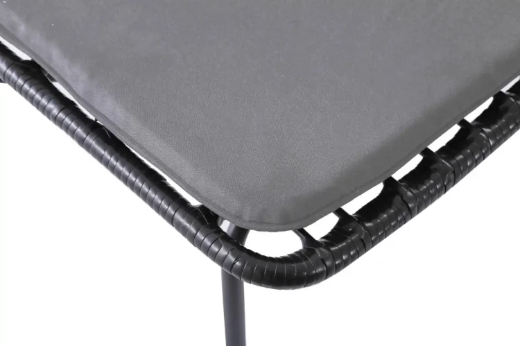 Krzesło K401 rattan syntetyczny z poduszką czarny/popielaty