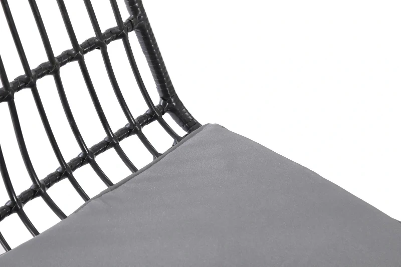 Krzesło K401 rattan syntetyczny z poduszką czarny/popielaty