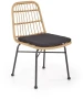 Krzesło K401 rattan syntetyczny z poduszką naturalny/czarny