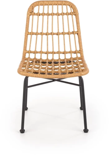 Krzesło K401 rattan syntetyczny z poduszką naturalny/czarny
