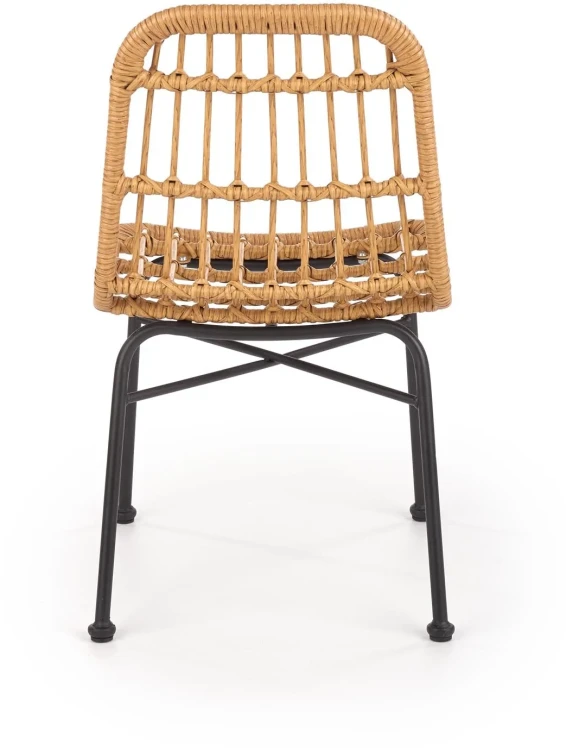 Krzesło K401 rattan syntetyczny z poduszką naturalny/czarny