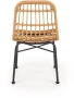 Krzesło K401 rattan syntetyczny z poduszką naturalny/czarny