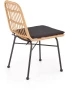 Krzesło K401 rattan syntetyczny z poduszką naturalny/czarny