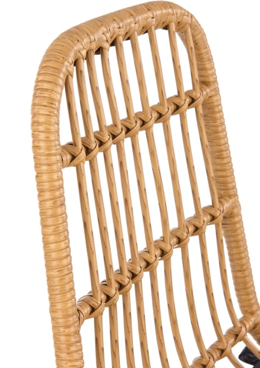 Krzesło K401 rattan syntetyczny z poduszką naturalny/czarny
