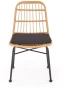 Krzesło K401 rattan syntetyczny z poduszką naturalny/czarny