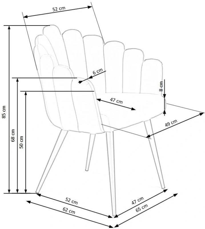 Krzesło K410 tapicerowane do jadalni popielaty/czarny
