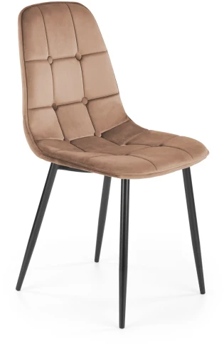 Krzesło K417 tapicerowane do jadalni beżowy/czarny