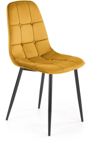 Krzesło K417 tapicerowane do jadalni musztardowy/czarny