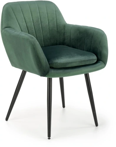 Krzesło K429 tapicerowane do jadalni ciemny zielony/czarny