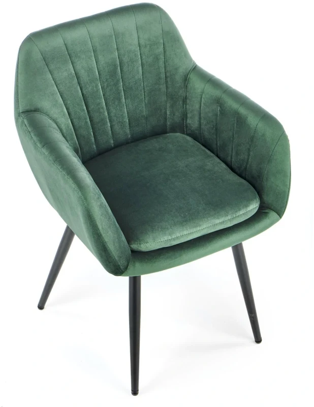 Krzesło K429 tapicerowane do jadalni ciemny zielony/czarny