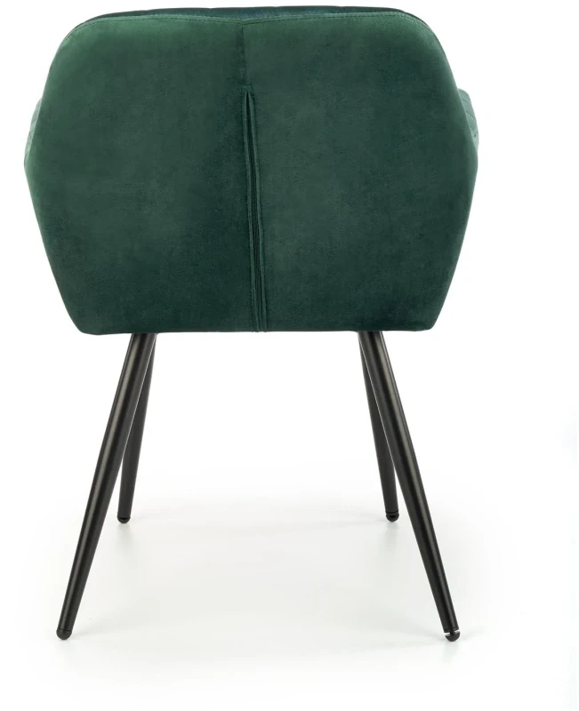 Krzesło K429 tapicerowane do jadalni ciemny zielony/czarny