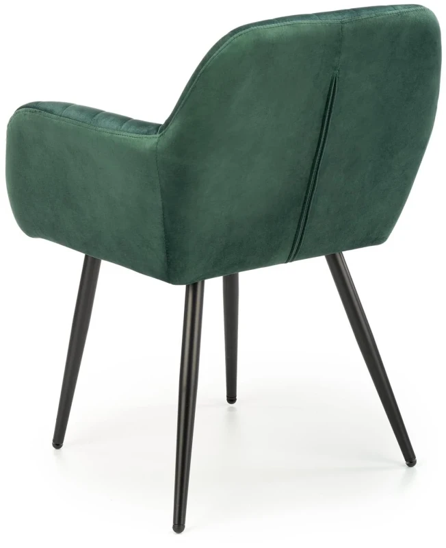 Krzesło K429 tapicerowane do jadalni ciemny zielony/czarny