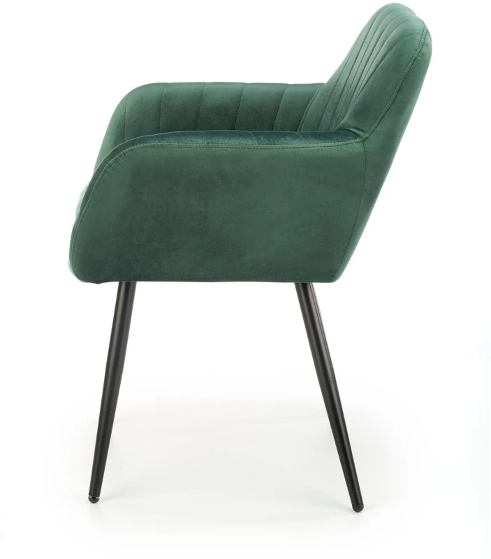 Krzesło K429 tapicerowane do jadalni ciemny zielony/czarny