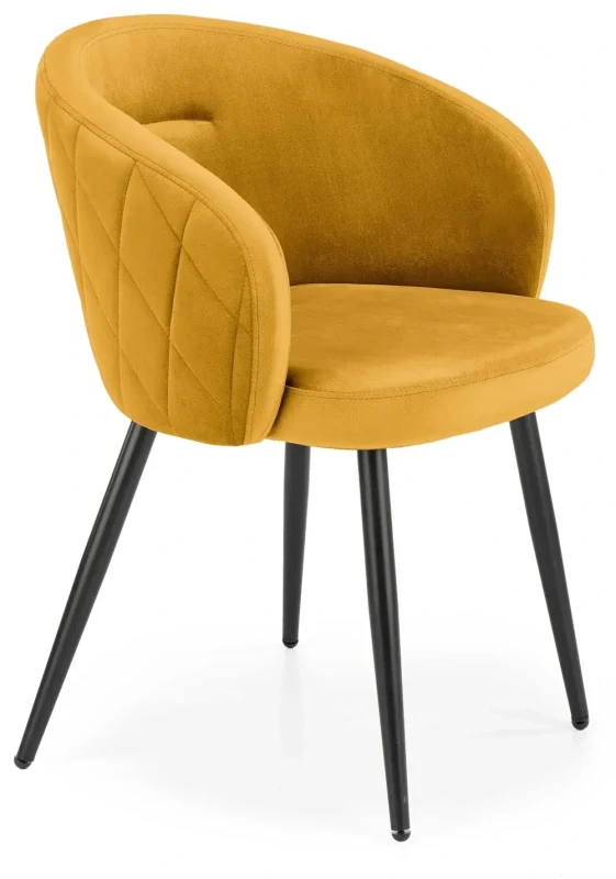 Krzesło K430 tapicerowane do jadalni musztardowy/czarny