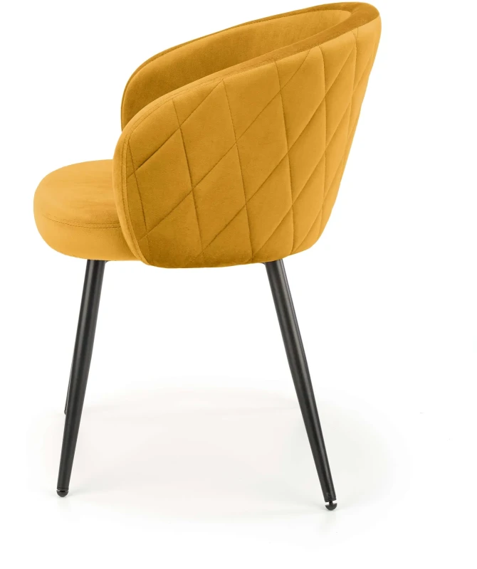 Krzesło K430 tapicerowane do jadalni musztardowy/czarny