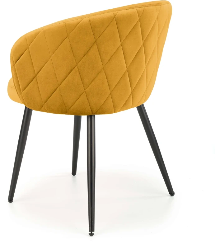 Krzesło K430 tapicerowane do jadalni musztardowy/czarny