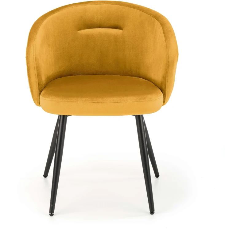 Krzesło K430 tapicerowane do jadalni musztardowy/czarny
