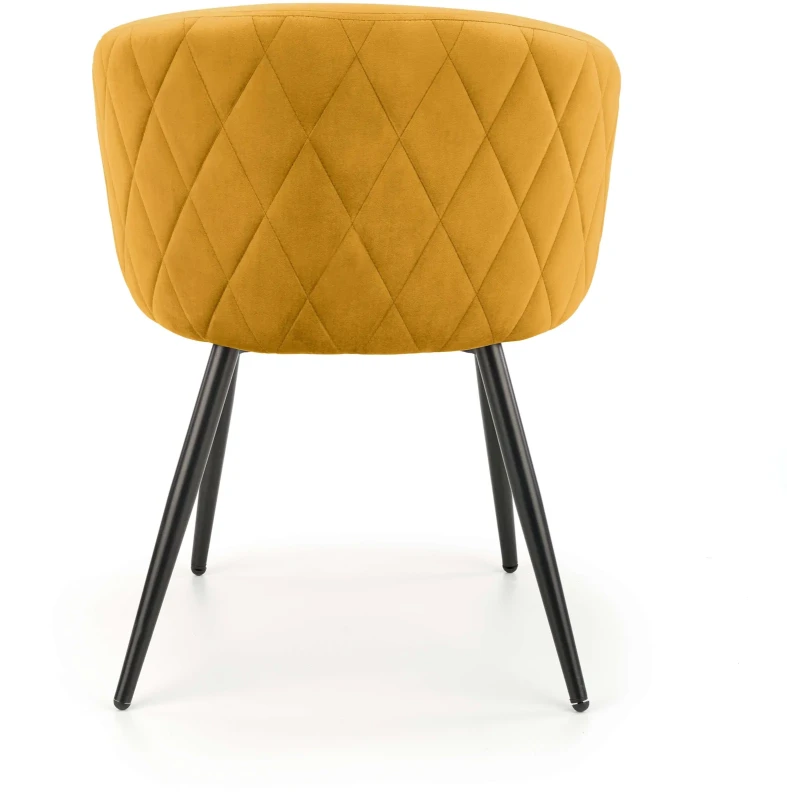 Krzesło K430 tapicerowane do jadalni musztardowy/czarny