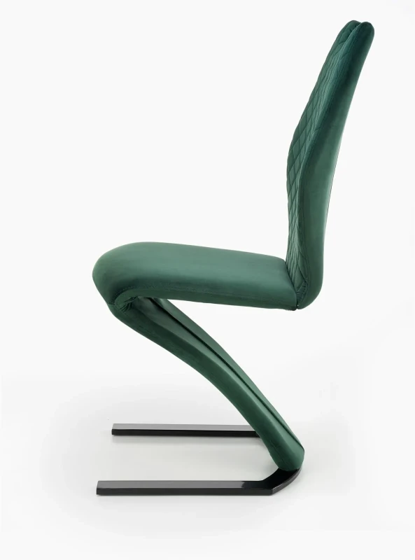 Krzesło K442 tapicerowane z uchwytem do jadalni ciemny zielony