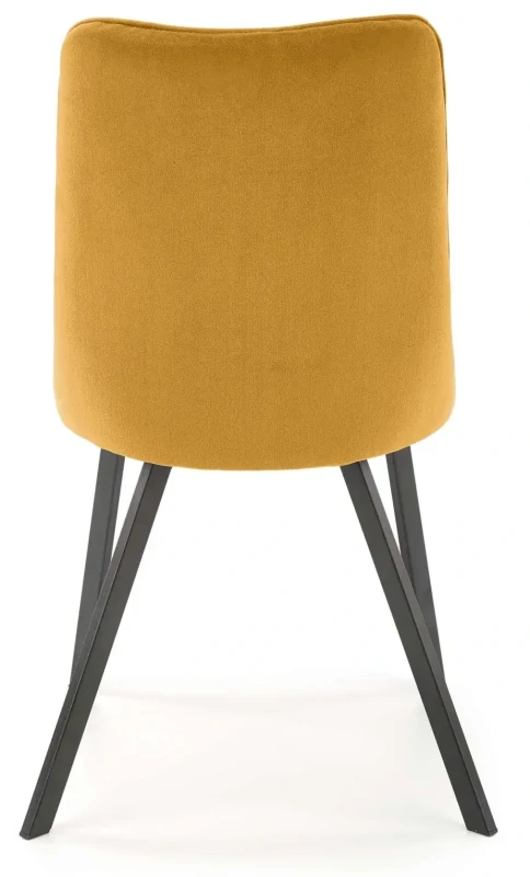 Krzesło K450 tapicerowane do jadalni musztardowy/czarny