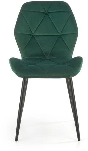Krzesło K453 tapicerowane do jadalni ciemny zielony/czarny