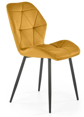 Krzesło K453 tapicerowane do jadalni musztardowy/czarny